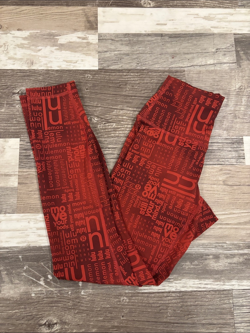 lululemon athletica Red Logo-Print Kids Leggings